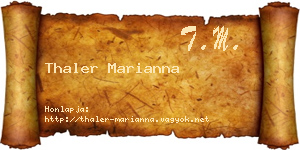 Thaler Marianna névjegykártya